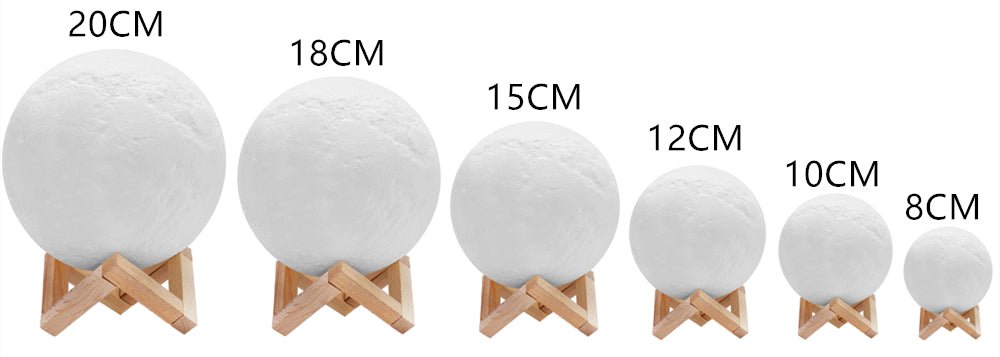 Personalisierte Mondlampe Größen - Pawmoment